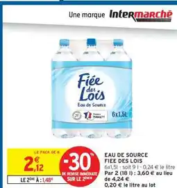 Intermarché Express EAU DE SOURCE FIEE DES LOIS offre