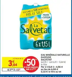 Intermarché Express Eau Minérale Naturelle Gazeuse Salvetat offre