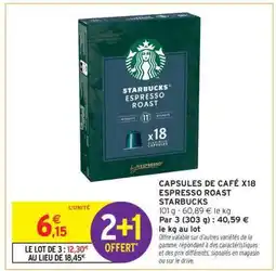 Intermarché Capsules de Café x18 Espresso Roast Starbucks offre