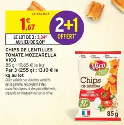 Intermarché Chips de Lentilles Tomate Mozzarella Vico offre