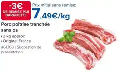Costco Porc poitrine tranchée sans os offre