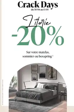 Meubles Crack 20% sur votre matelas, sommier ou boxspring offre