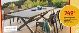 Maxi Bazar Hespéride Table extensible Axiome aluminium 10 places 220×113 x76cm offre