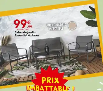 Maxi Bazar Salon de jardin essentiel 4 places offre