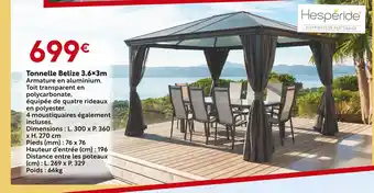 Maxi Bazar HESPERIDE Tonnelle belize 3.6×3m offre