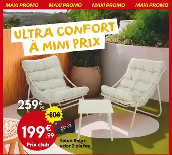 Maxi Bazar Salon relax acier 2 places offre