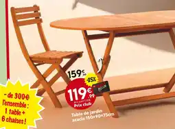 Maxi Bazar Table de jardin acacia offre