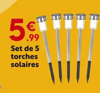 Maxi Bazar Set de 5 torches solaires offre