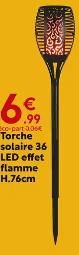Maxi Bazar Torche solaire 36 led effet flamme h.76cm offre