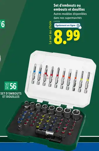 Lidl Parkside Set d'embouts ou embouts et douilles offre