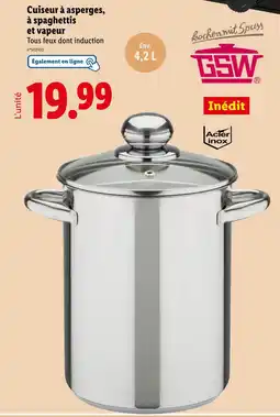 Lidl GSW Cuiseur à asperges, à spaghettis et vapeur offre