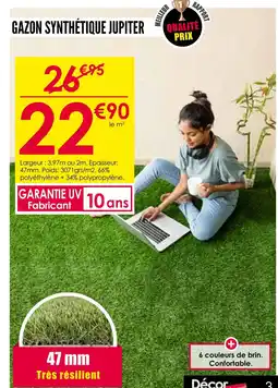 Décor Discount JUPITER Gazon synthétique offre