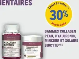 E.Leclerc Parapharmacie Gammes collagen peau, hyaluronic, minceur et solaire biocyte offre