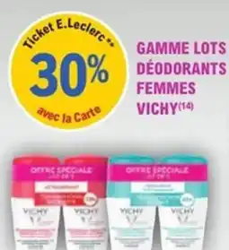 E.Leclerc Parapharmacie Gamme lots déodorants femmes vichy offre