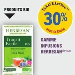 E.Leclerc Parapharmacie Gamme infusions herbesan offre