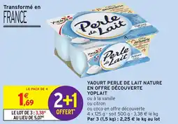 Intermarché Express Yaourt perle de lait nature en offre découverte yoplait offre
