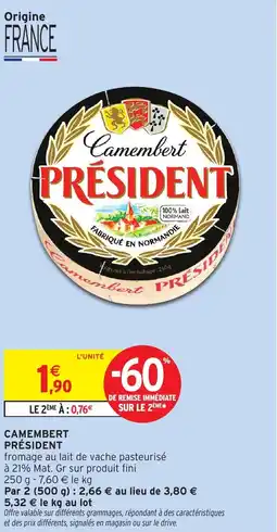 Intermarché Express Camembert président offre