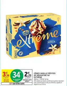 Intermarché Express Cônes vanille pépites de nougatine x6 extrême offre