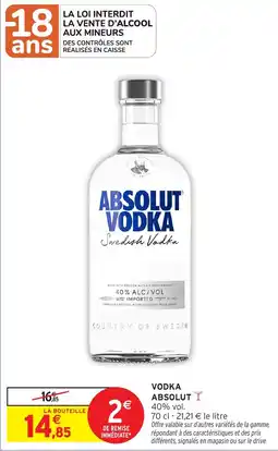 Intermarché Express Vodka absolut offre