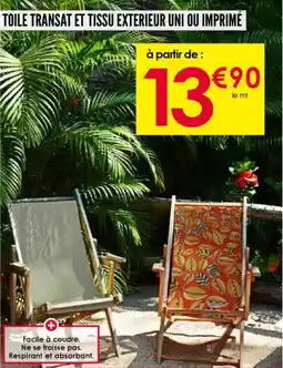 Décor Discount Toile transat et tissu exterieur uni ou imprimé offre