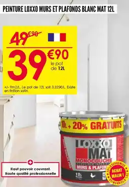 Décor Discount Peinture loxxo murs et plafonds blanc mat 12l offre