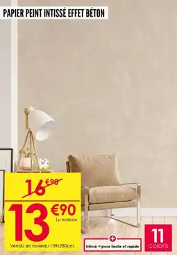 Décor Discount Papier peint intissé effet béton offre