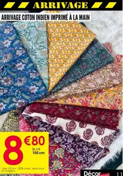 Décor Discount Arrivage coton indien imprimé à la main offre