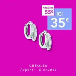 Trésor Bijoux Créoles argent & oxydes offre