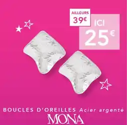 Trésor Bijoux BOUCLES D'OREILLES Acier argenté MONA offre