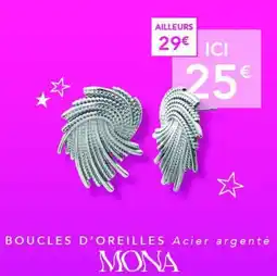 Trésor Bijoux BOUCLES D'OREILLES Acier argenté MONA offre