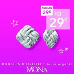 Trésor Bijoux BOUCLES D'OREILLES Acier argenté MONA offre
