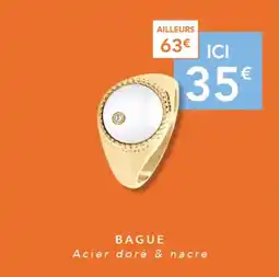 Trésor Bijoux BAGUE Acier doré & nacre offre