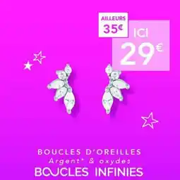 Trésor Bijoux Boucles d'oreilles argent & oxydes boucles infinies offre