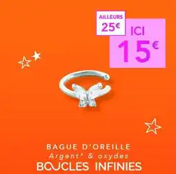 Trésor Bijoux BAGUE D'OREILLE Argent & oxydes BOUCLES INFINIES offre