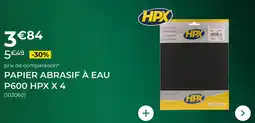 Feu Vert Papier abrasif à eau p600 hpx x4 offre