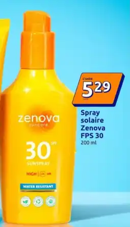 Action Spray solaire Zenova FPS 30 offre