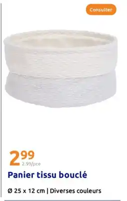 Action Panier tissu bouclé offre