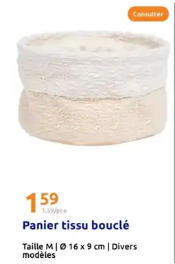 Action Panier tissu bouclé offre