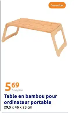 Action Table en bambou pour ordinateur portable offre
