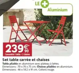 LaMaison.fr Set table carrée et chaises offre