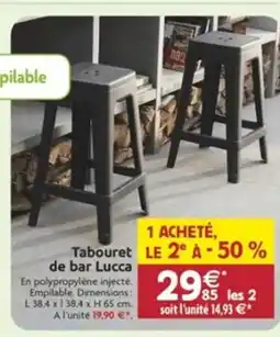 LaMaison.fr Tabouret de bar Lucca offre