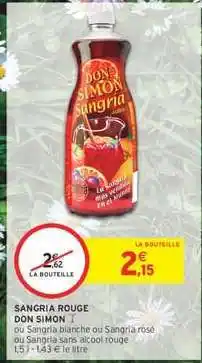 Intermarché Hyper Sangria Rouge Don Simon offre