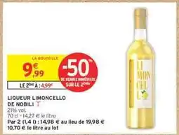 Intermarché Hyper Liqueur Limoncello De Nobili offre