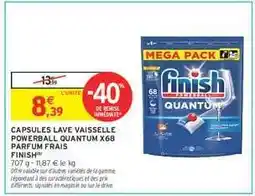 Intermarché Hyper Capsules Lave Vaisselle Finish Quantum offre