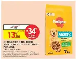 Intermarché Hyper Croquettes pour chien adulte volaille et légumes Pedigree offre