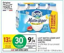 Intermarché Contact Lait Matin Léger UHT Demi-Écrémé Lactel offre