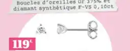 Carrefour Boucles d'oreilles or 375% et diamant synthétique f-vs 0,100t offre
