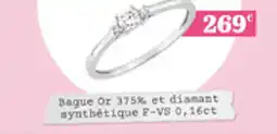 Carrefour Bague or 375% et diamant synthétique f-vs 0,16ct offre