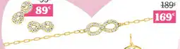 Carrefour Boucles d'oreilles et bracelet Infini - 18cm Or 375% et oxyde de zirconium offre