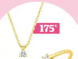 Carrefour Collier - 45cm et bague Or 375% et diamant synthétique F-VS 0,05ct offre